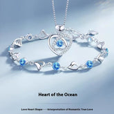 Beating Heart Necklace Light Extravagant Love Heart Ocean Heart Clavicle Chain Jewelry Suit